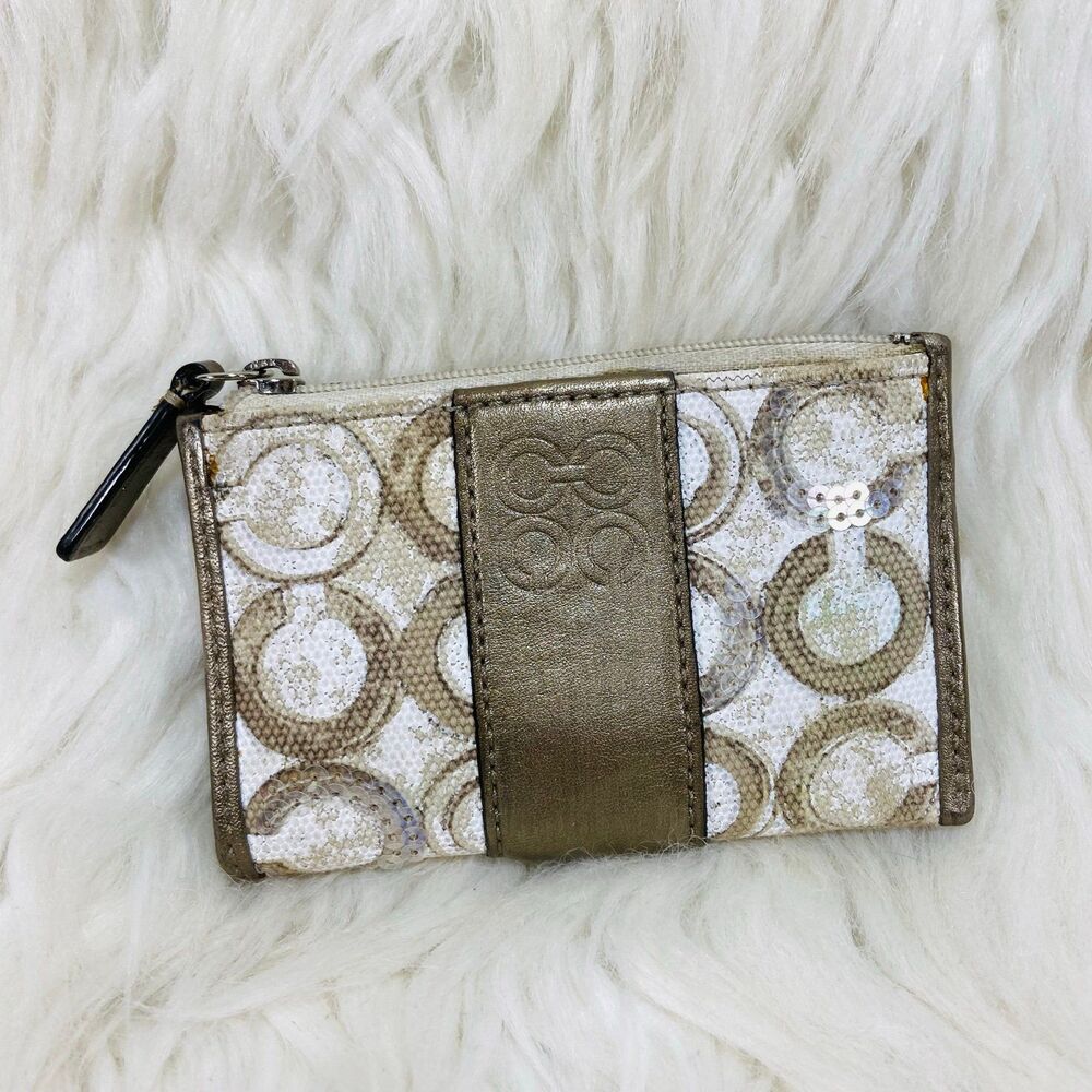 Coach Signature Keychain Small Coin Purse Wallet